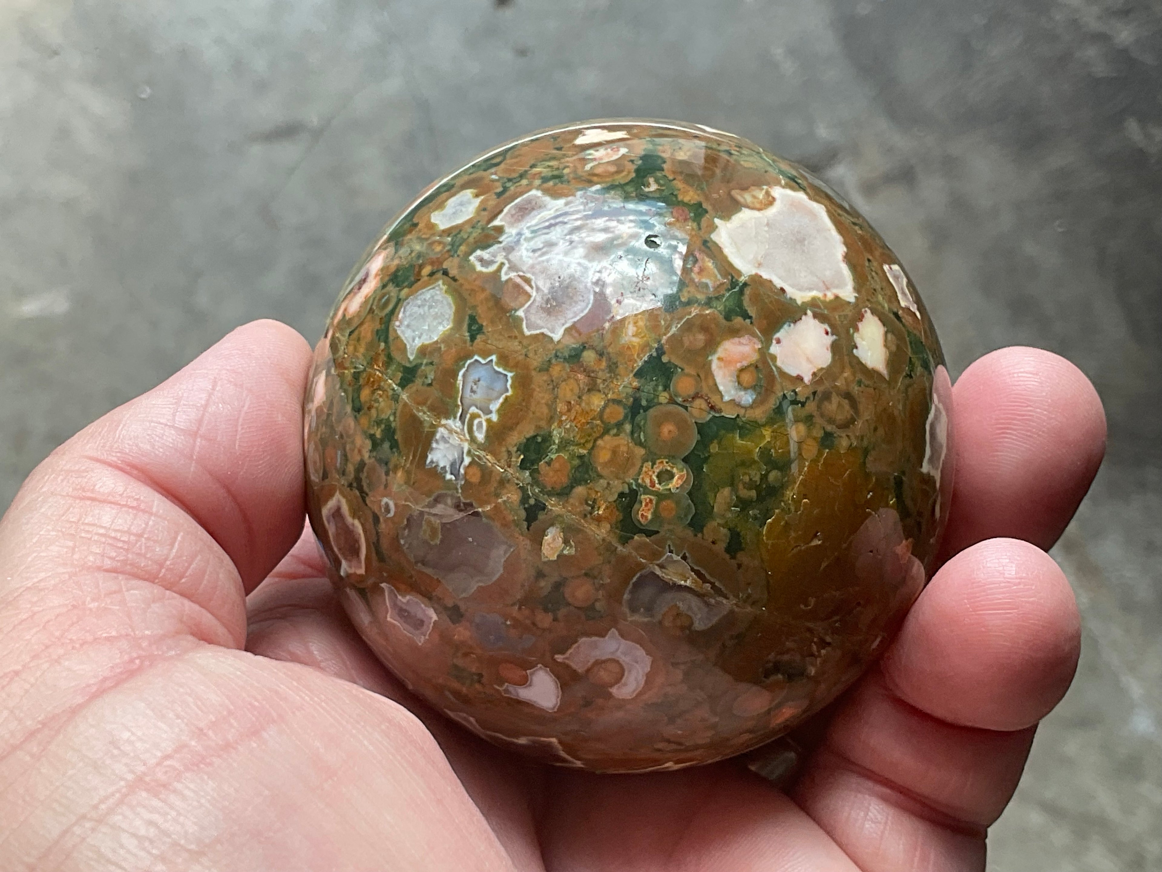 342g Mt Hay Rhyolite (Amulet Stone) Sphere 3A