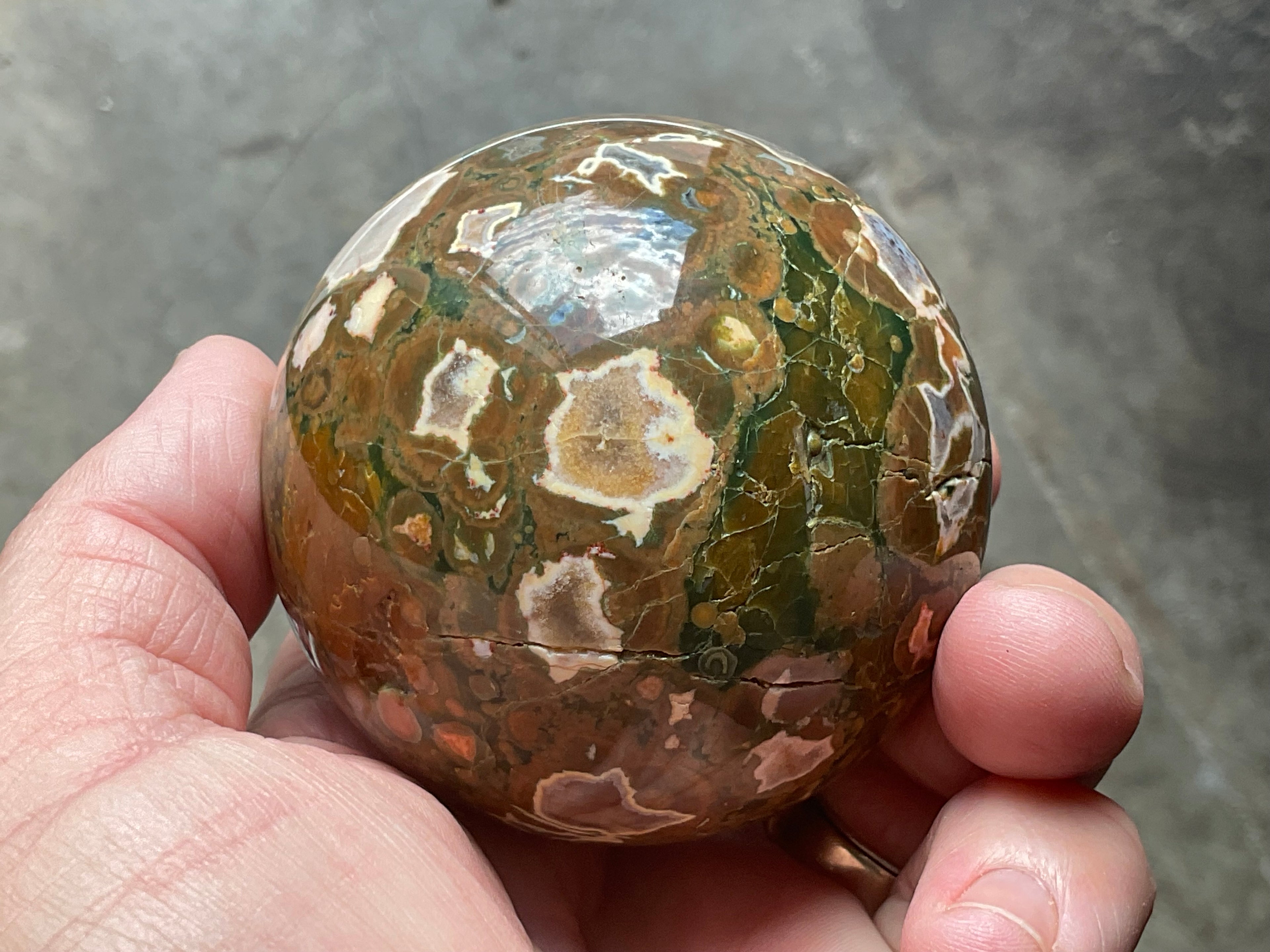 342g Mt Hay Rhyolite (Amulet Stone) Sphere 3A