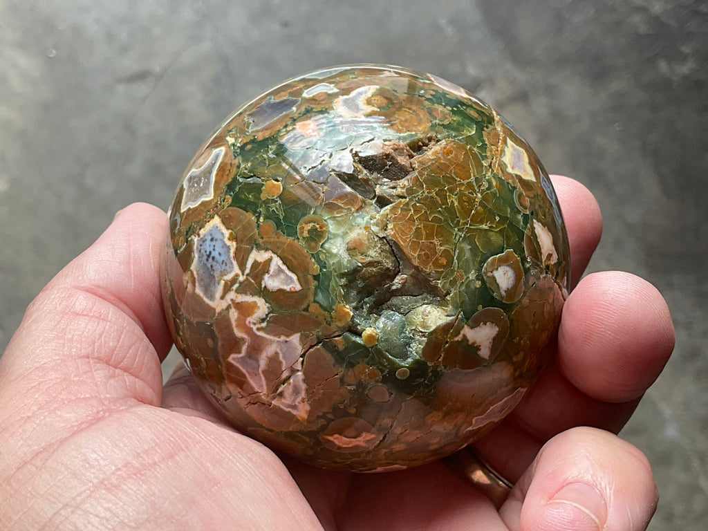 342g Mt Hay Rhyolite (Amulet Stone) Sphere 3A