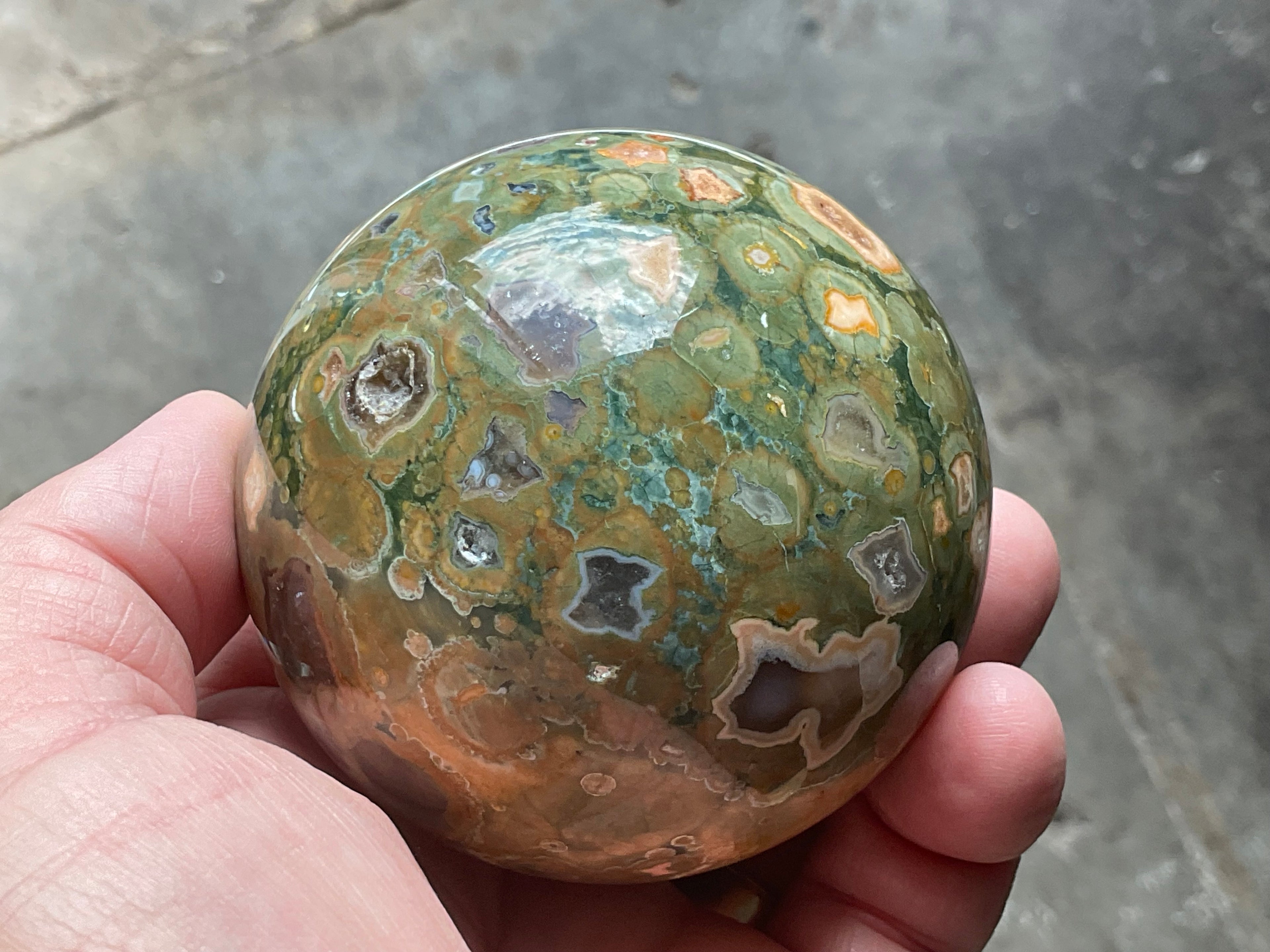 408g Mt Hay Rhyolite (Amulet Stone) Sphere 3B