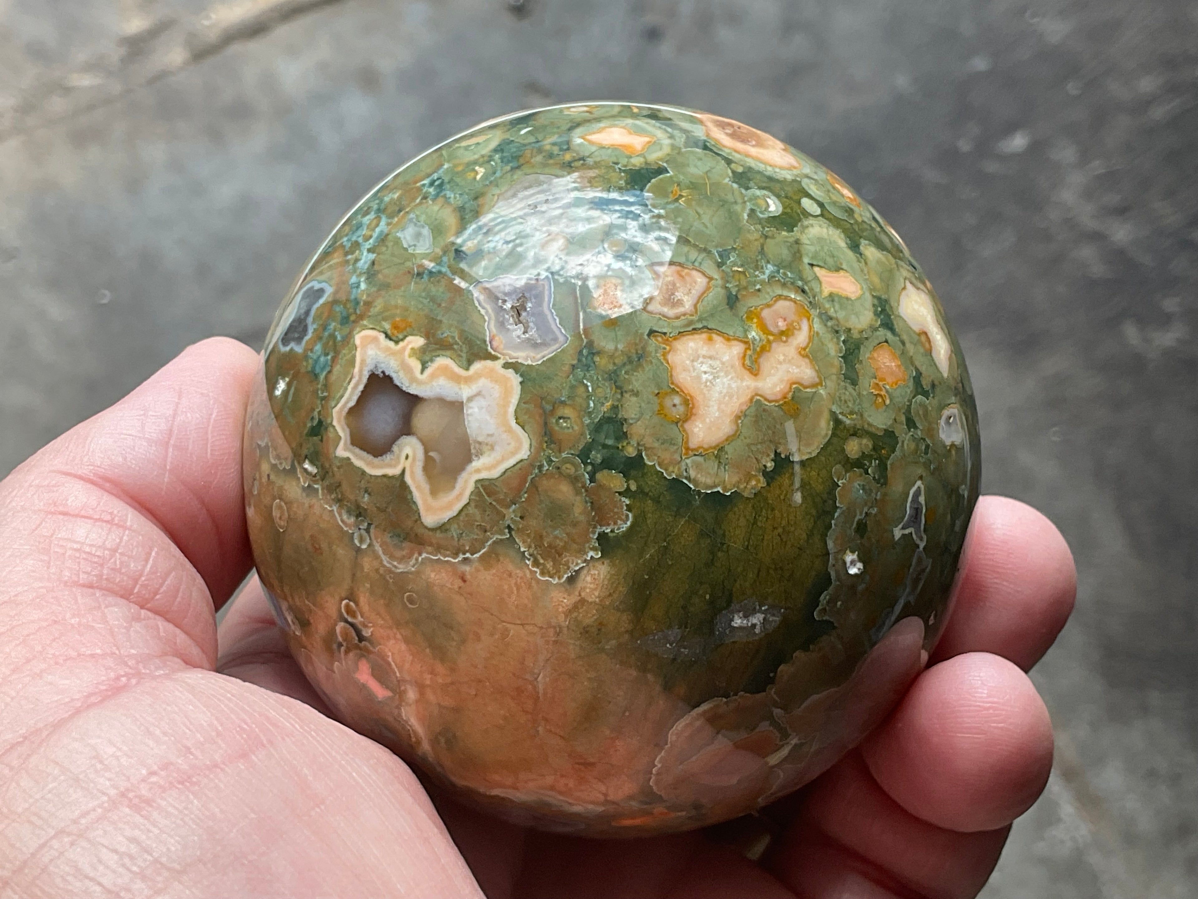 408g Mt Hay Rhyolite (Amulet Stone) Sphere 3B