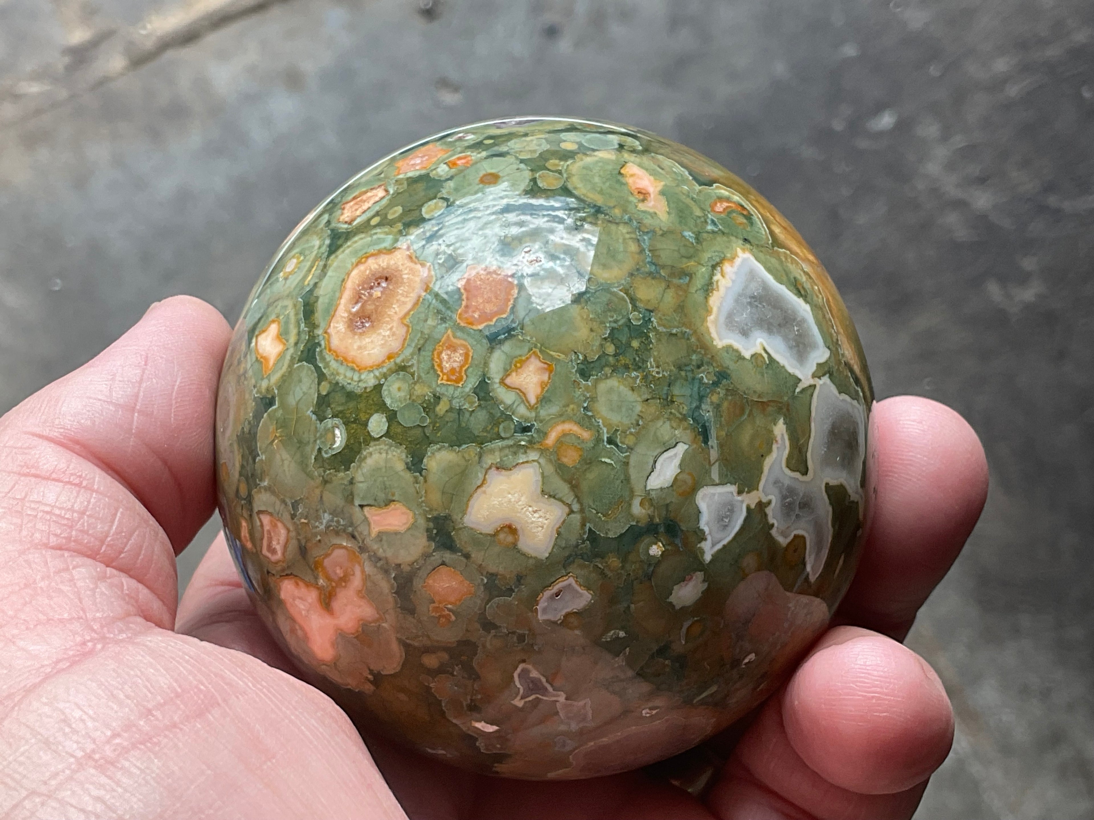 408g Mt Hay Rhyolite (Amulet Stone) Sphere 3B