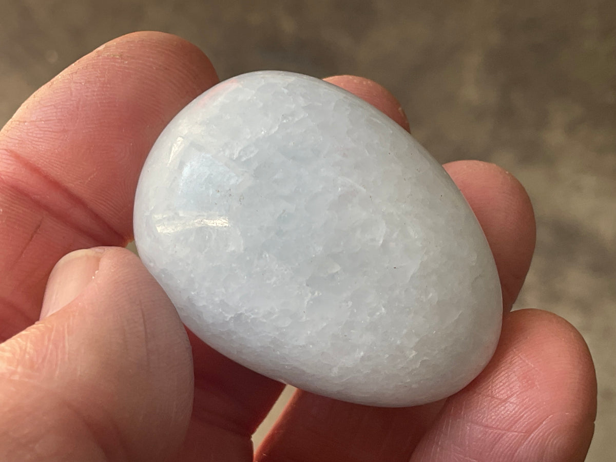 58g Pale Blue Calcite Egg 1A