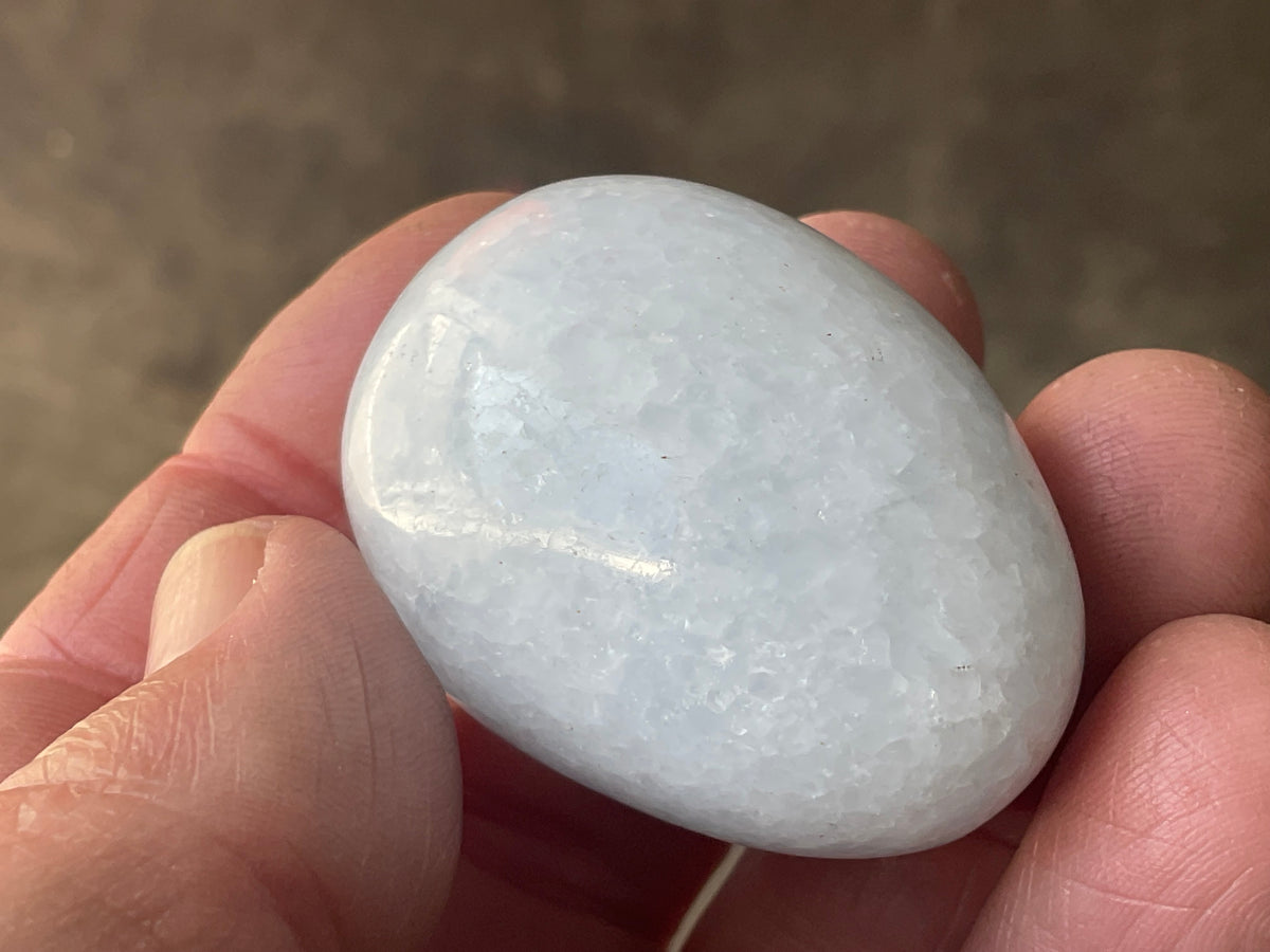 58g Pale Blue Calcite Egg 1A