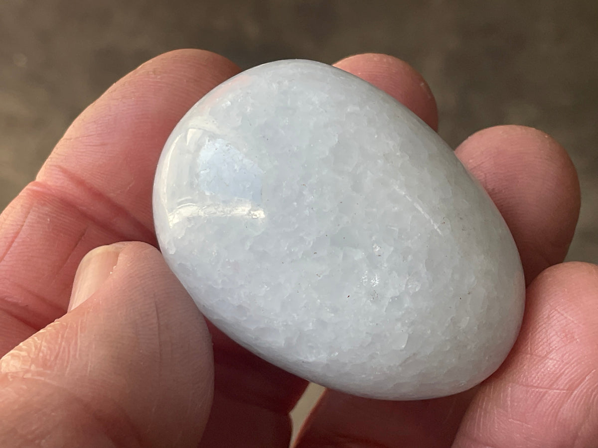 58g Pale Blue Calcite Egg 1A