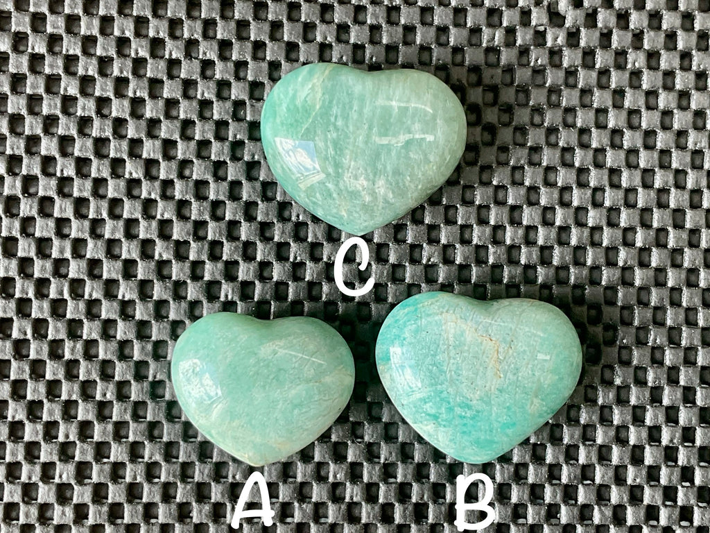 46g Amazonite Heart Palmstone 1B