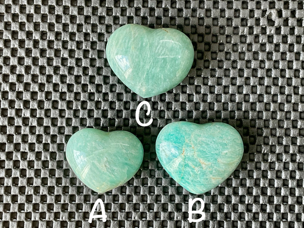 60g Amazonite Heart Palmstone 1C