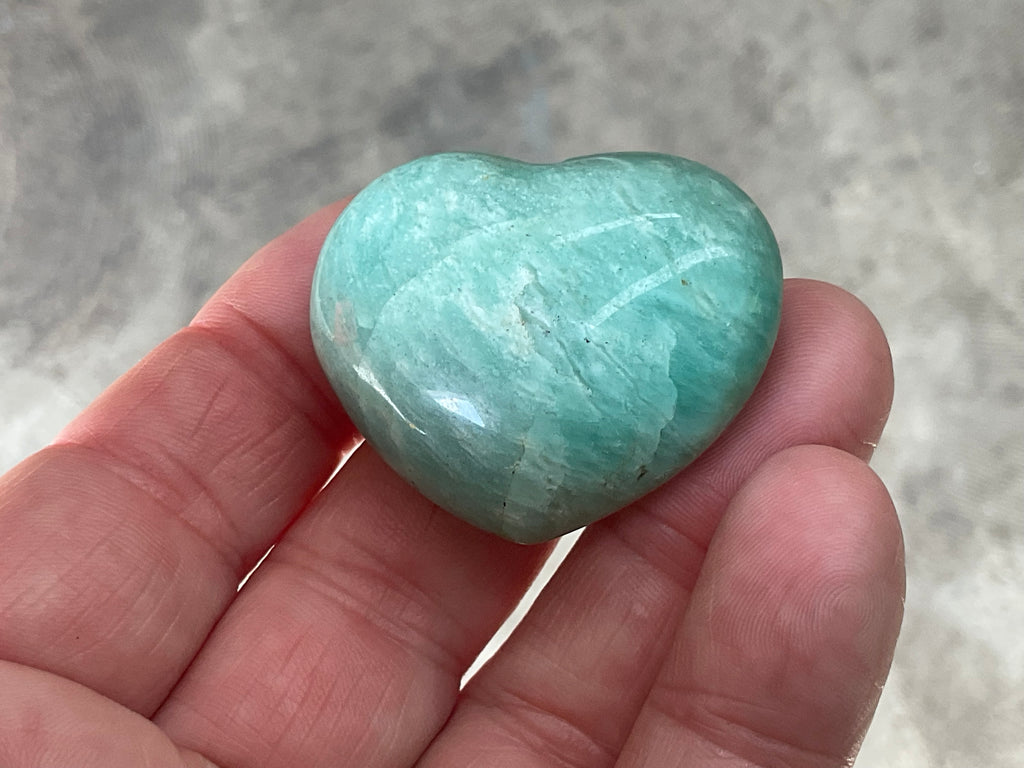 36g Amazonite Heart Palmstone 1C