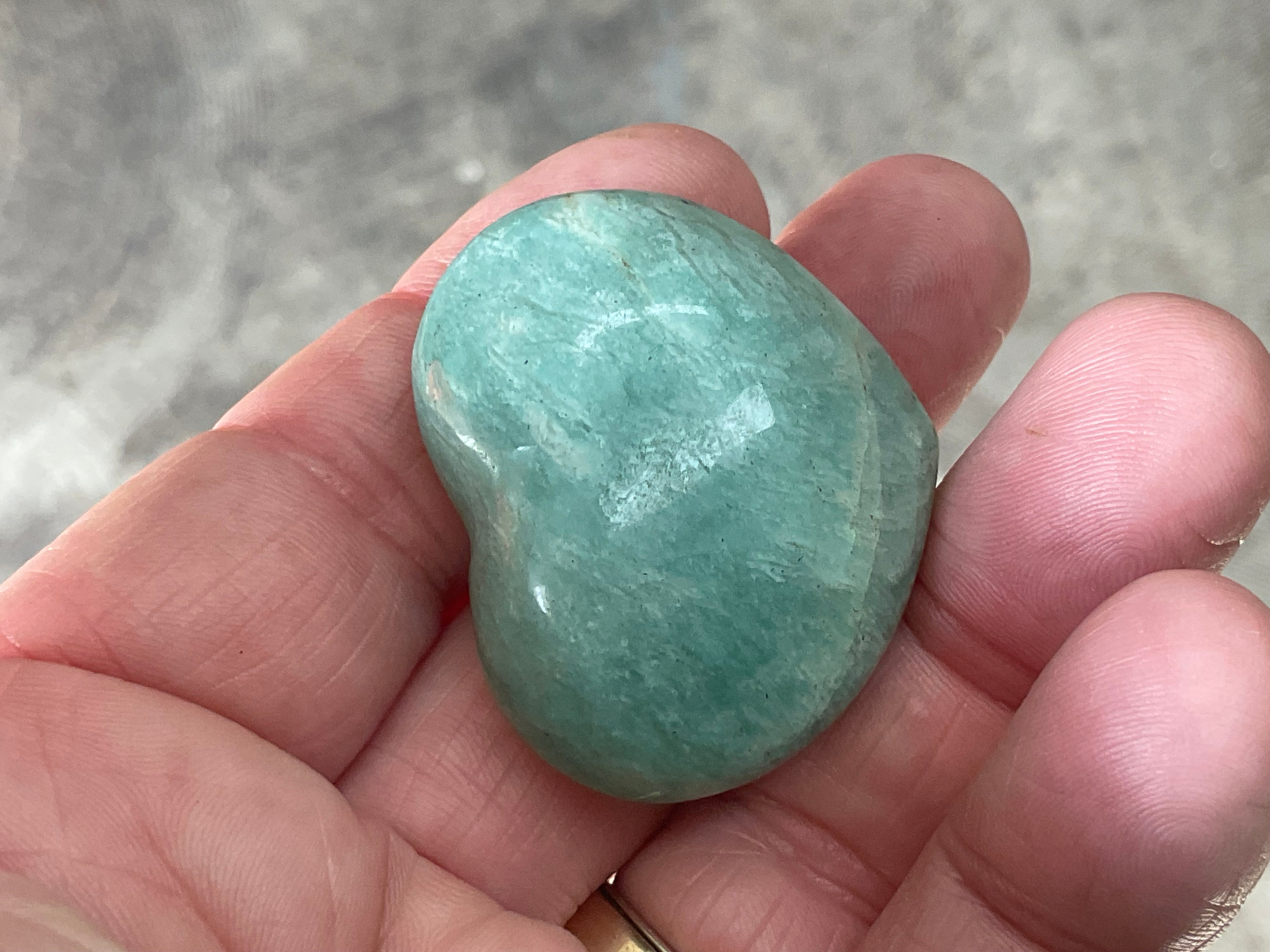 36g Amazonite Heart Palmstone 1C