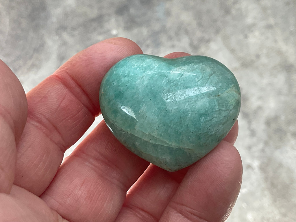 36g Amazonite Heart Palmstone 1C