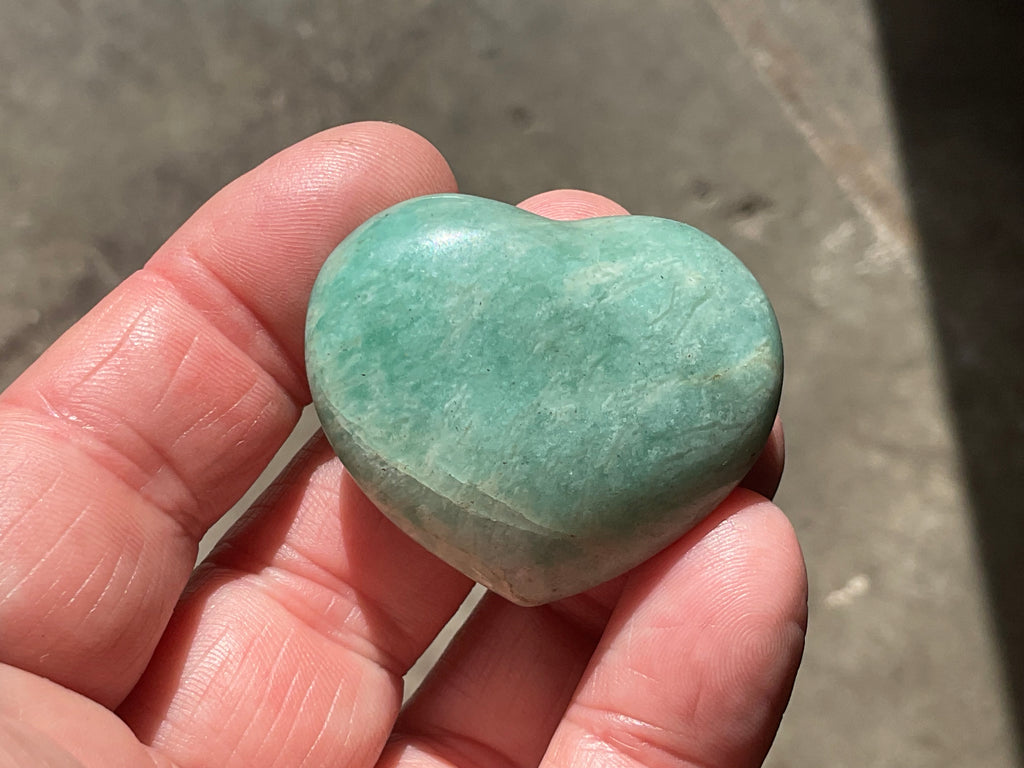 36g Amazonite Heart Palmstone 1C