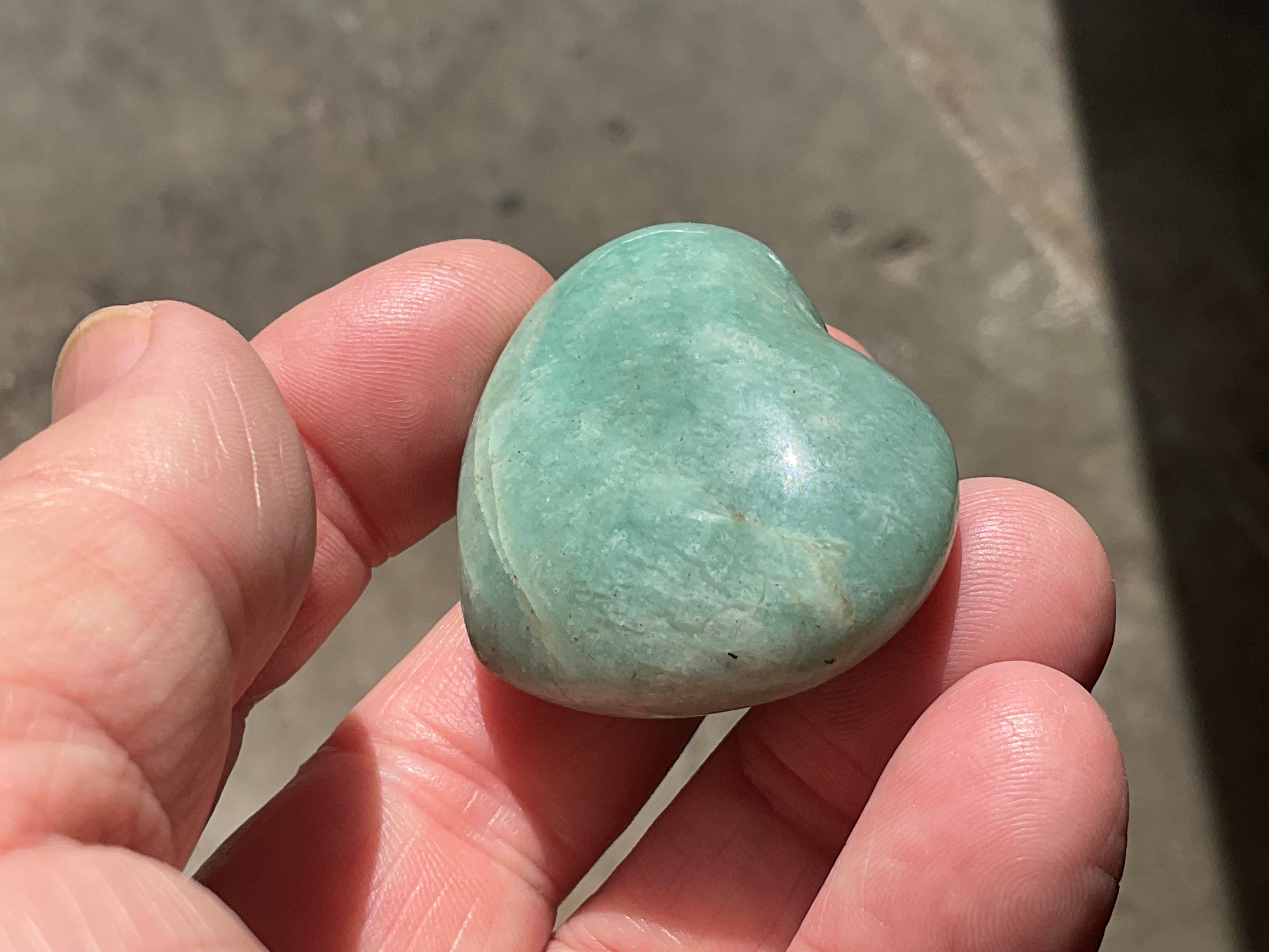 36g Amazonite Heart Palmstone 1C