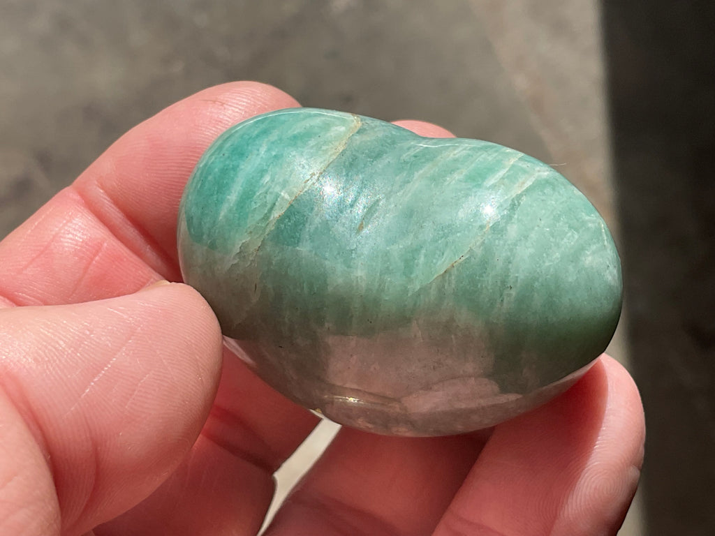 60g Amazonite Heart Palmstone 1C