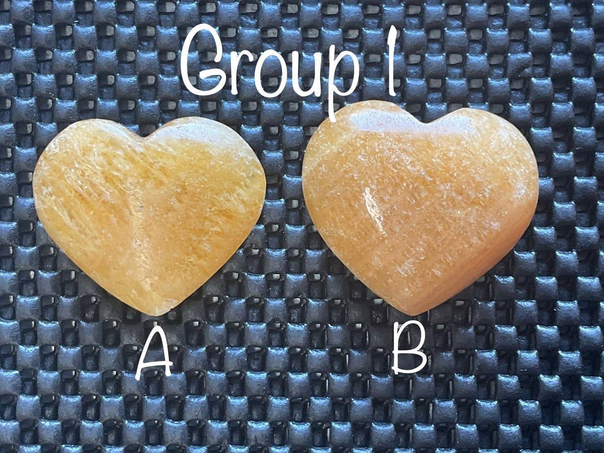 38g “Orange Fire” Calcite Heart 1B