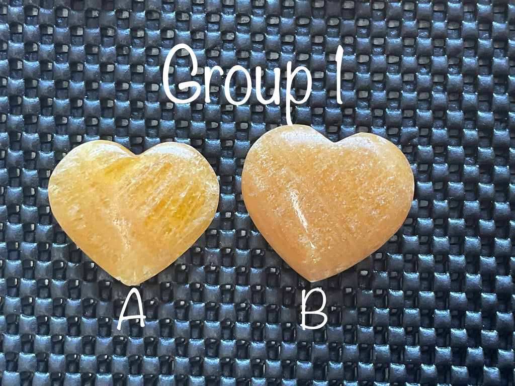38g “Orange Fire” Calcite Heart 1B