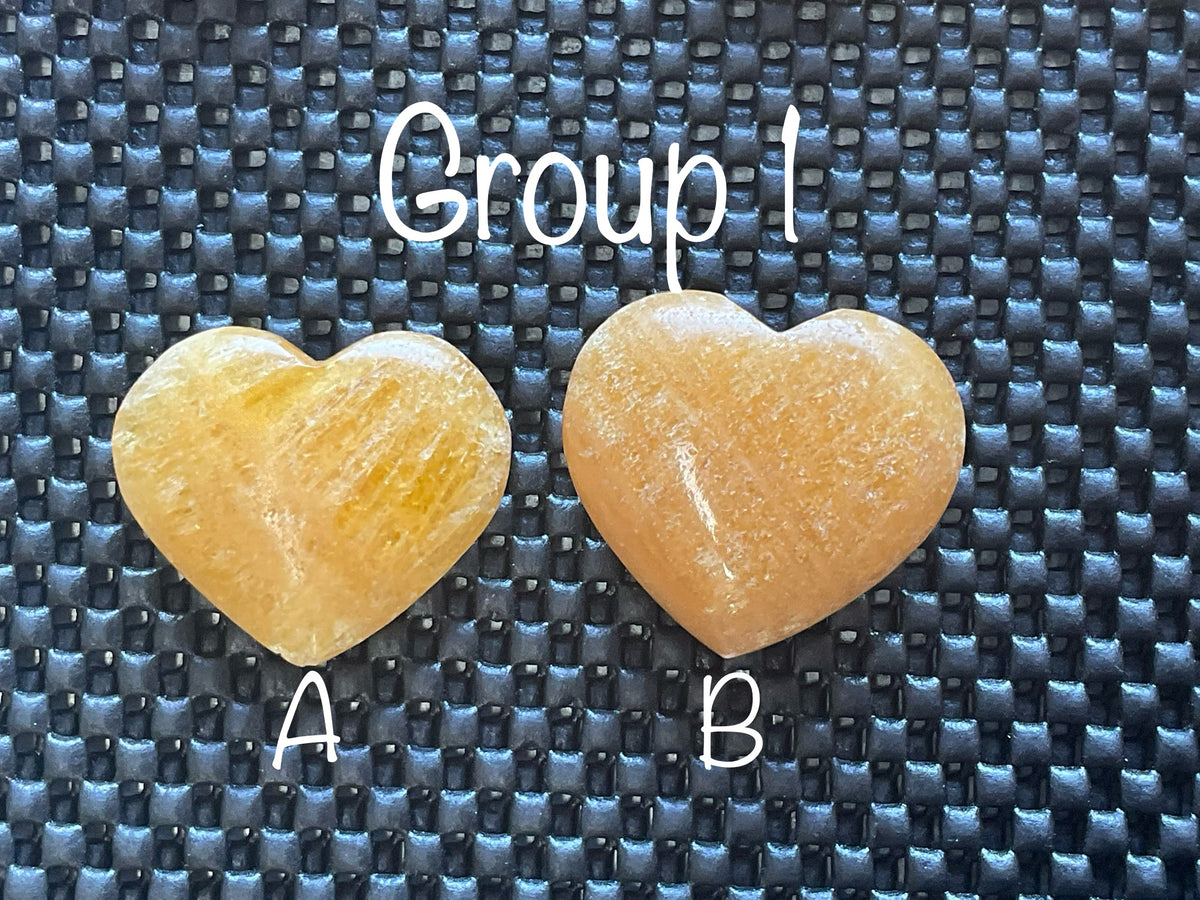 24g “Orange Fire” Calcite Heart 1A