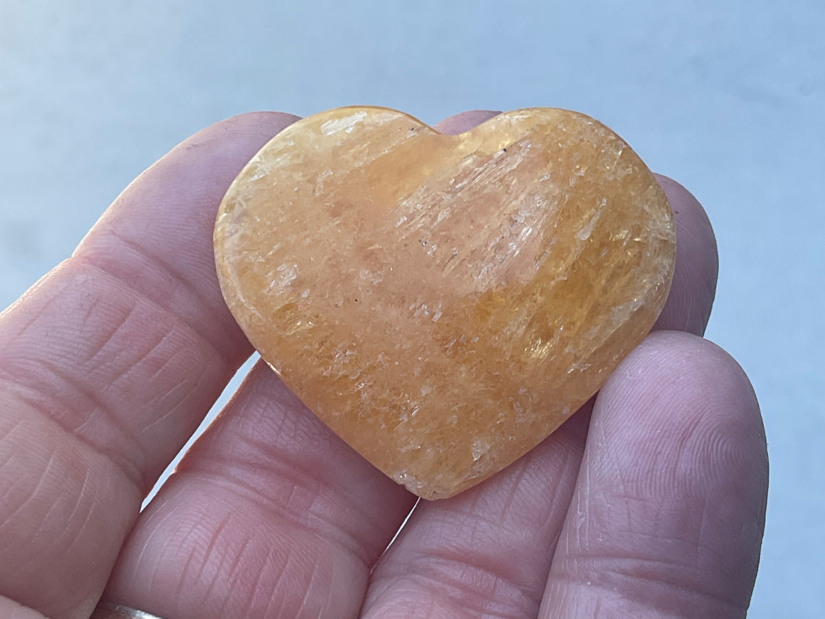 24g “Orange Fire” Calcite Heart 1A