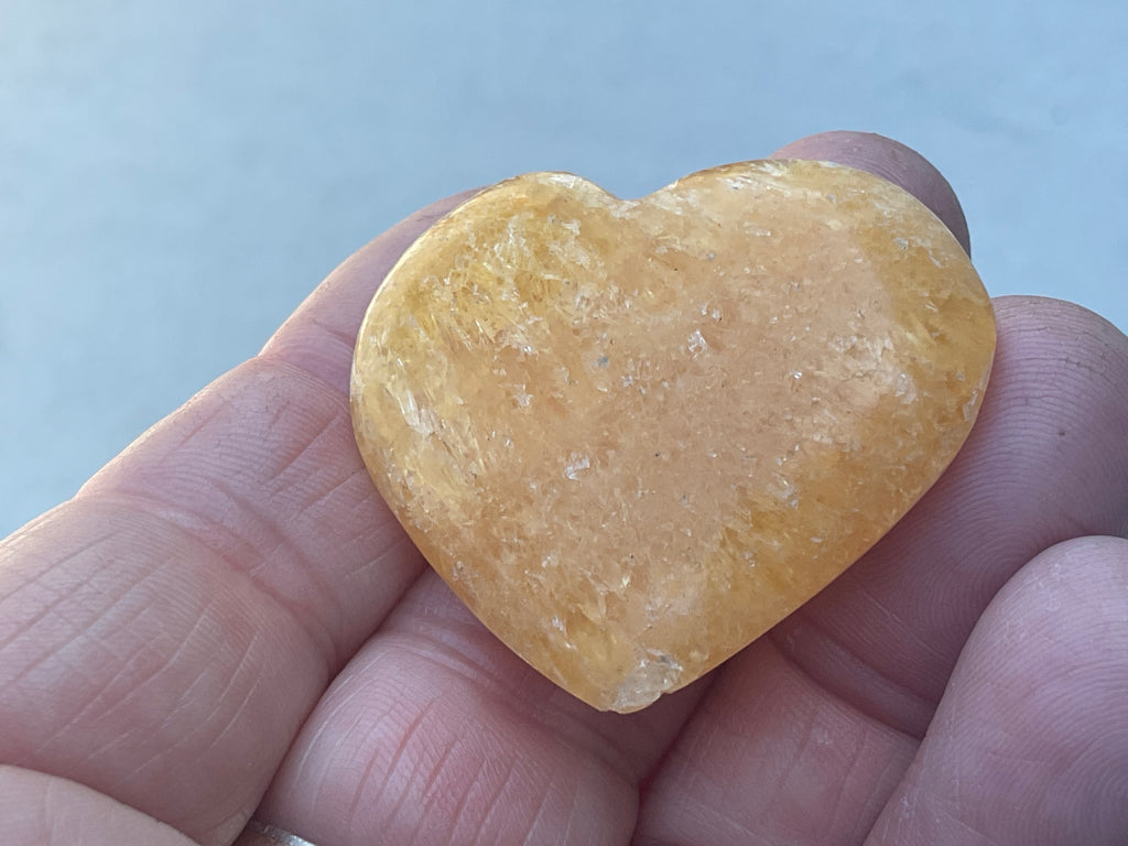 24g “Orange Fire” Calcite Heart 1A