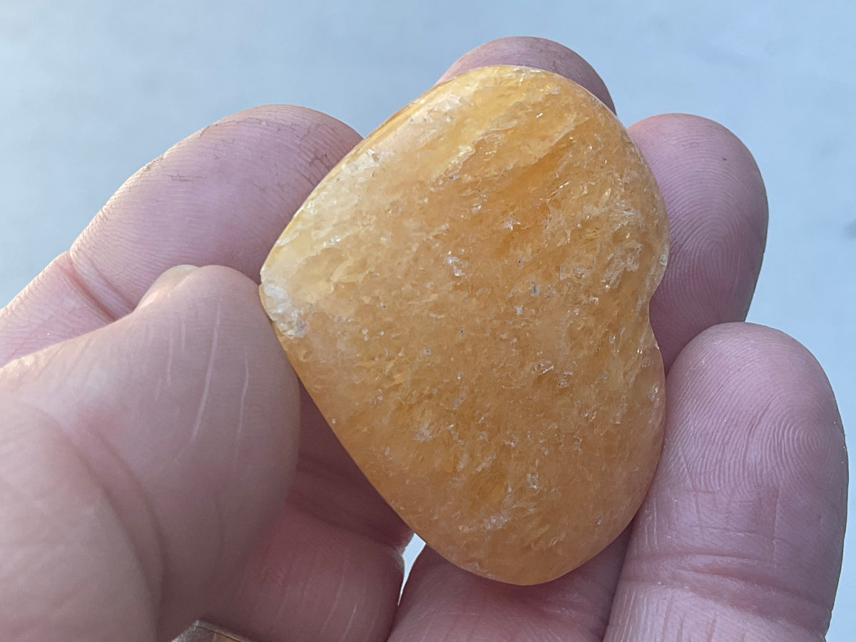 24g “Orange Fire” Calcite Heart 1A