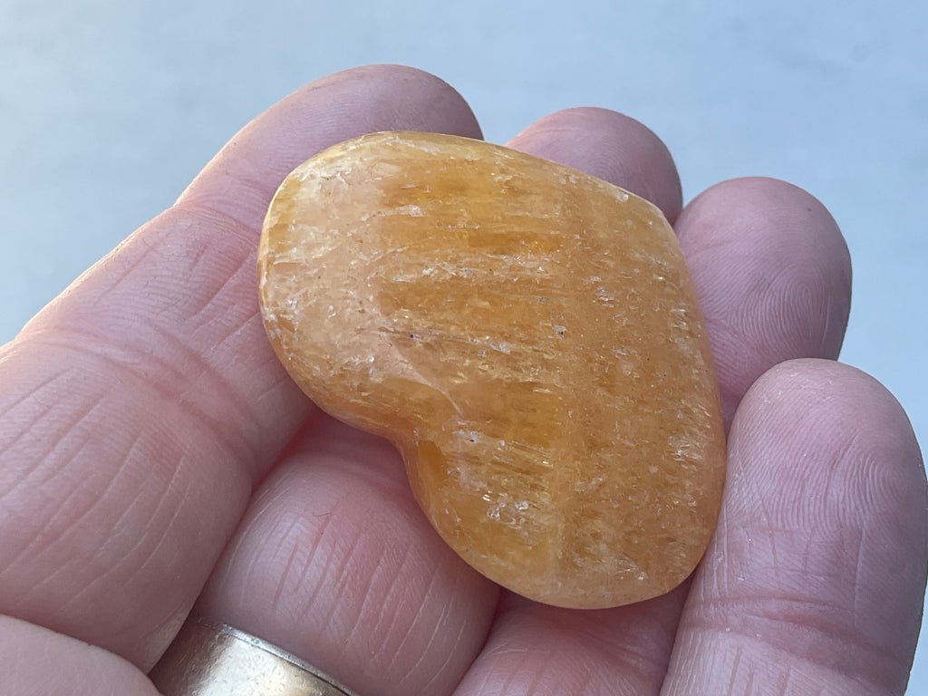 24g “Orange Fire” Calcite Heart 1A