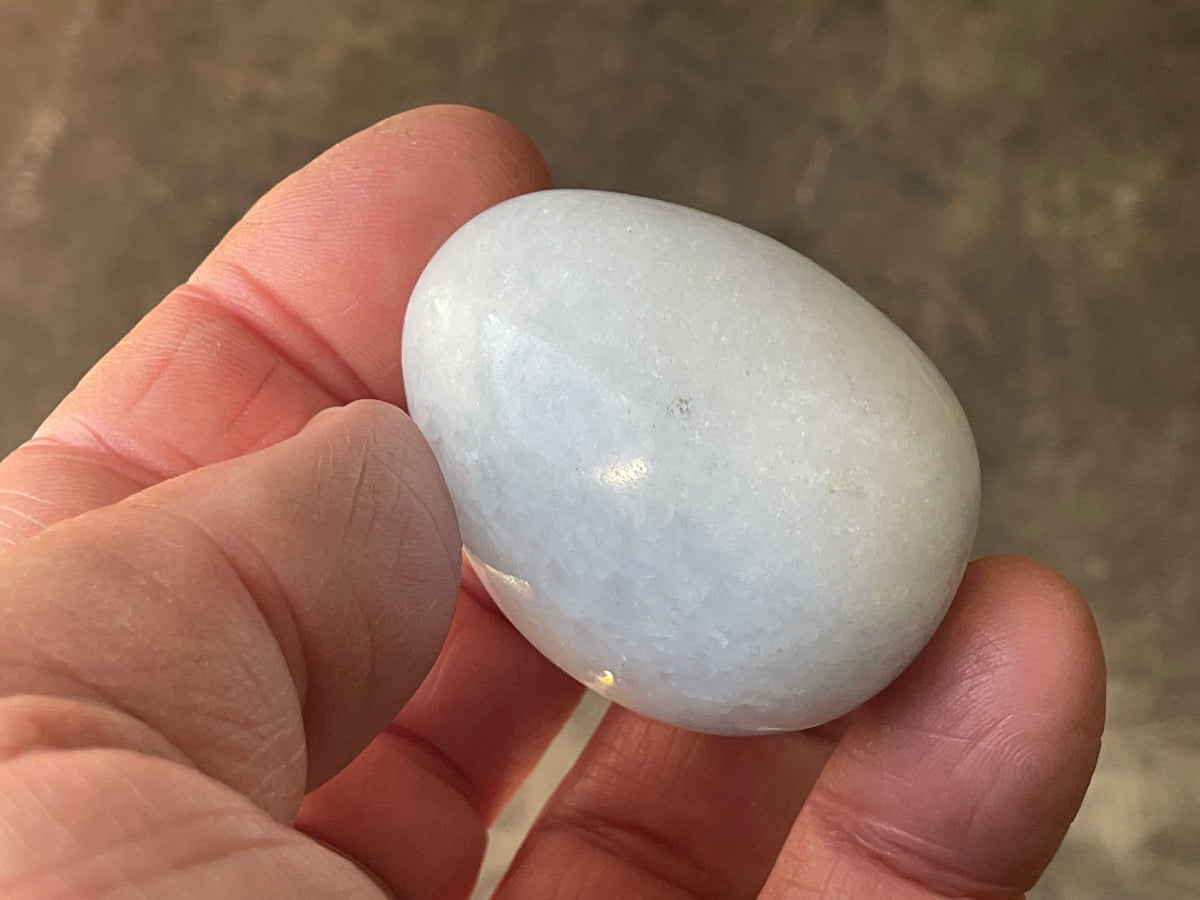 70g Pale Blue Calcite Egg 2A
