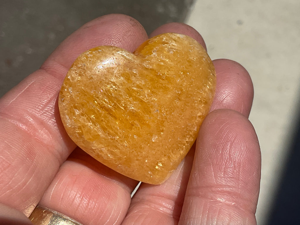 24g “Orange Fire” Calcite Heart 1A