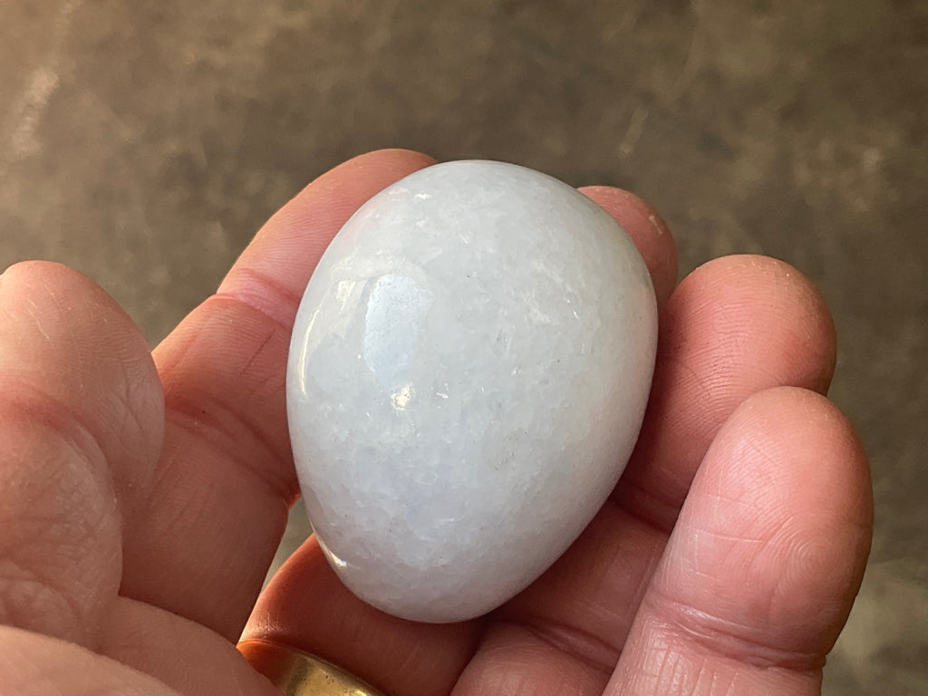 70g Pale Blue Calcite Egg 2A