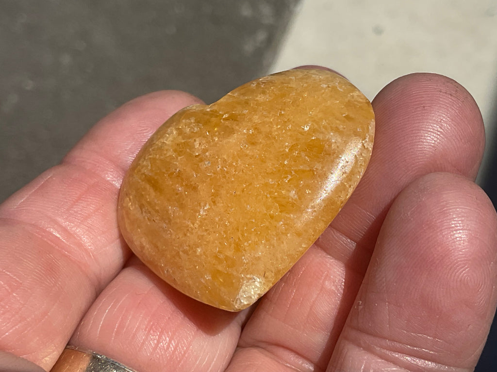 24g “Orange Fire” Calcite Heart 1A
