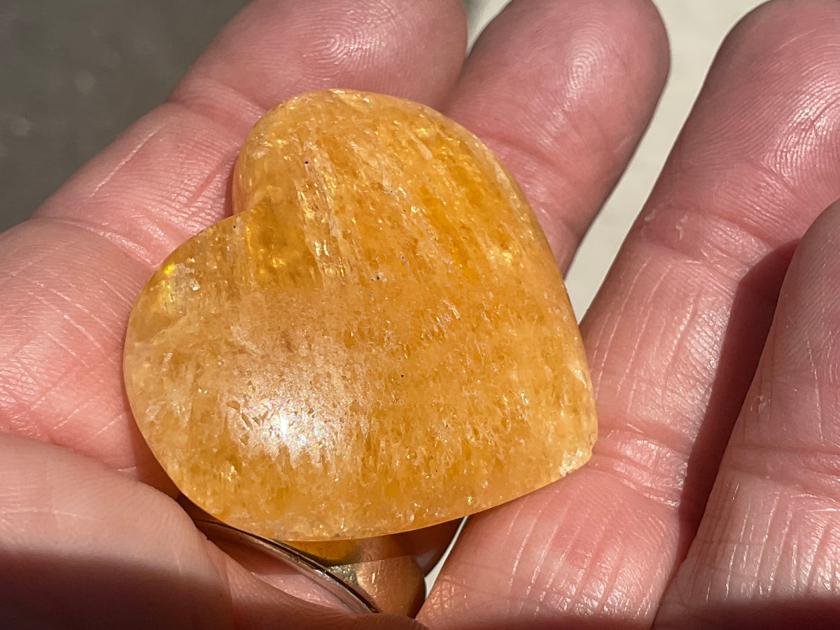 24g “Orange Fire” Calcite Heart 1A