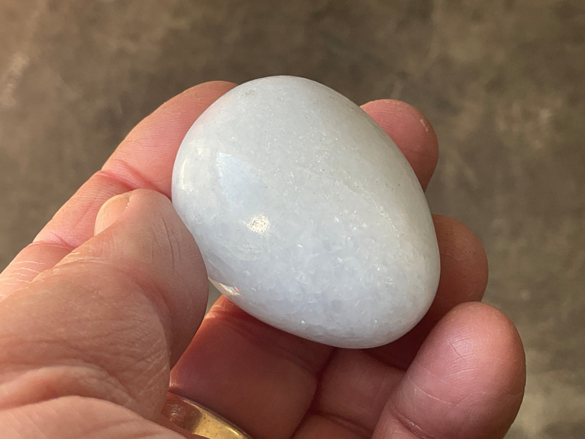 70g Pale Blue Calcite Egg 2A