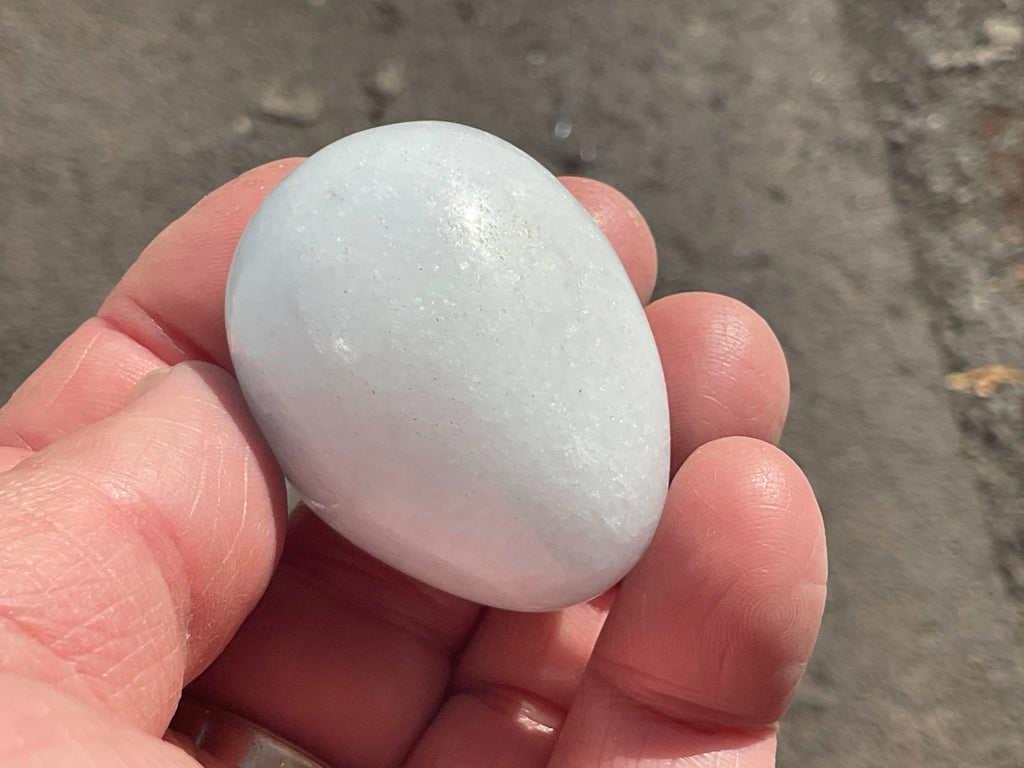 70g Pale Blue Calcite Egg 2A