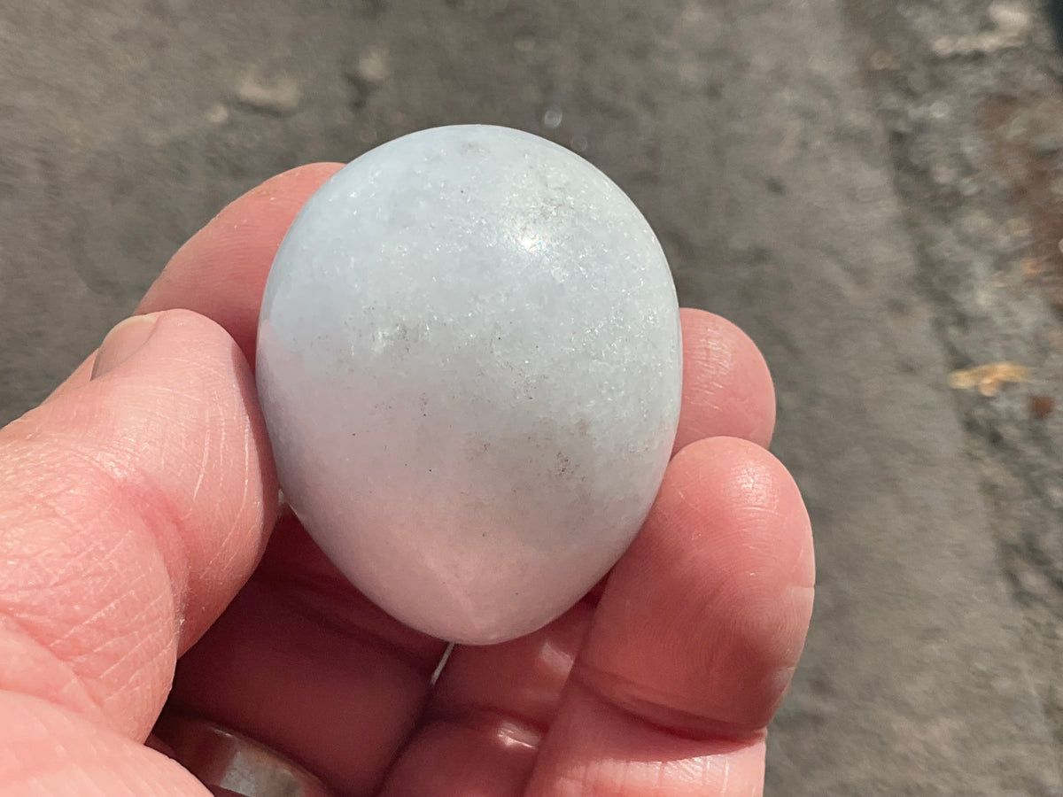 70g Pale Blue Calcite Egg 2A