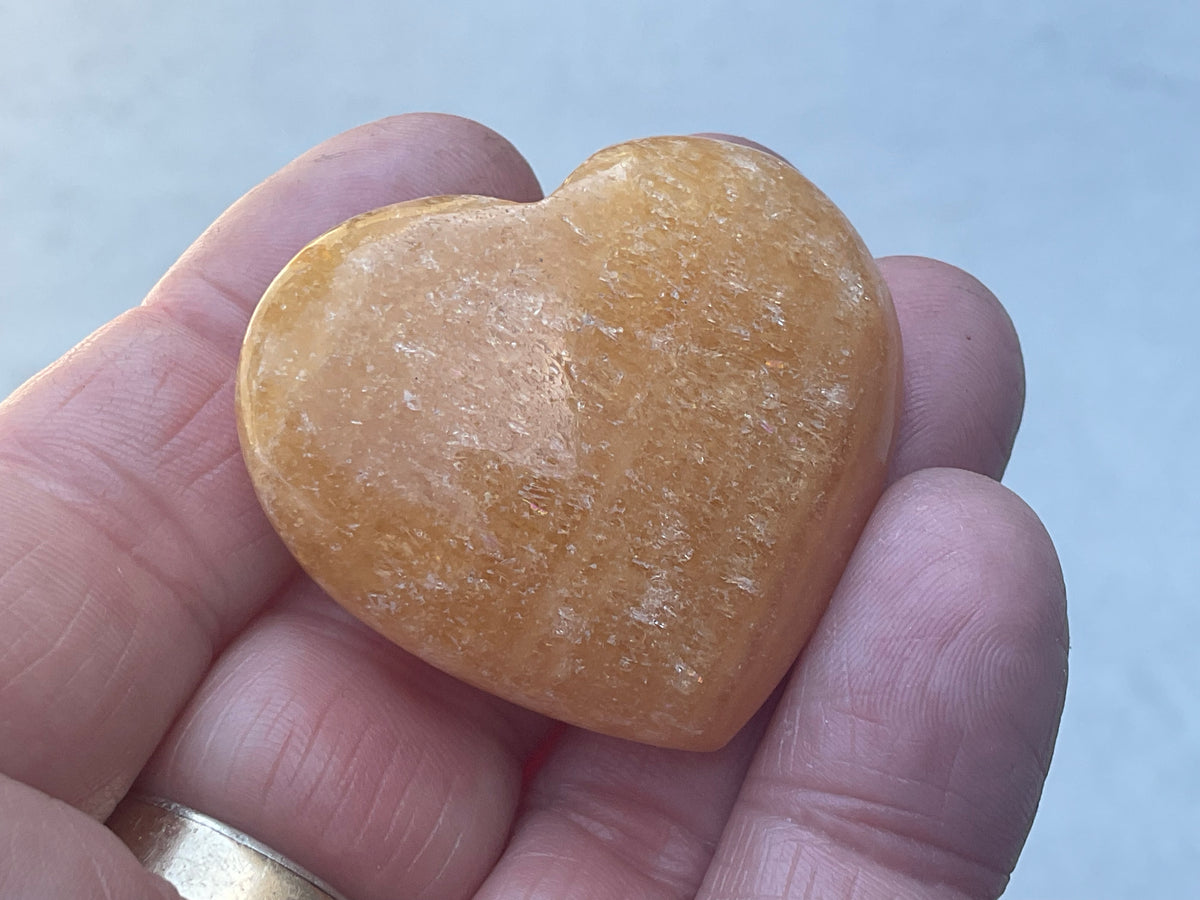 38g “Orange Fire” Calcite Heart 1B