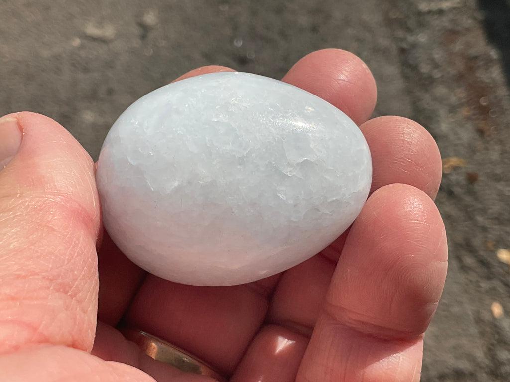 70g Pale Blue Calcite Egg 2A