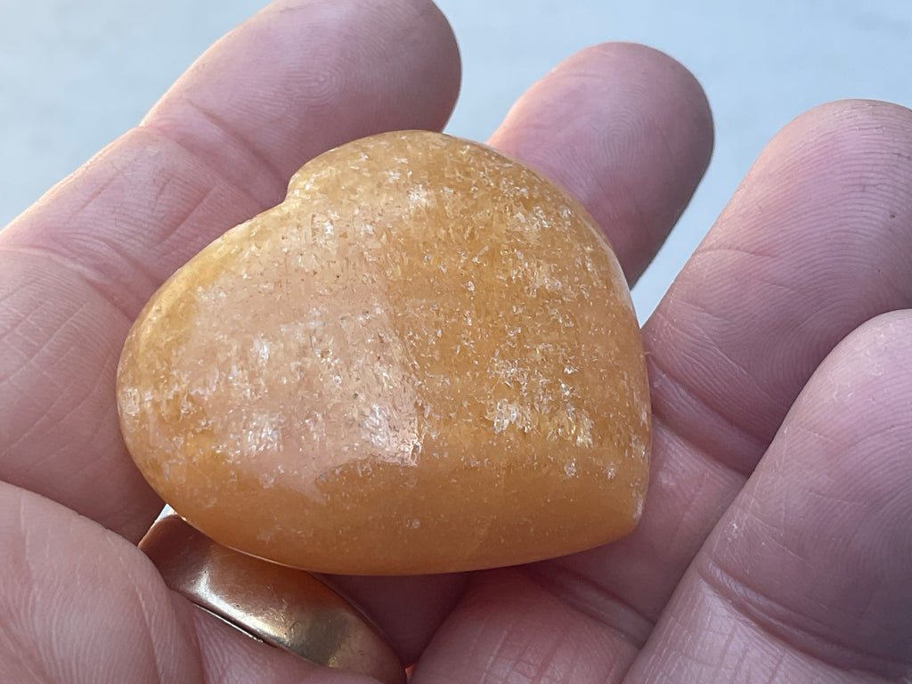 38g “Orange Fire” Calcite Heart 1B