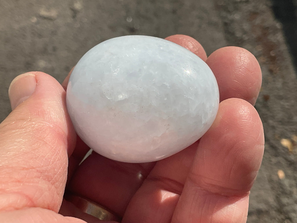 70g Pale Blue Calcite Egg 2A