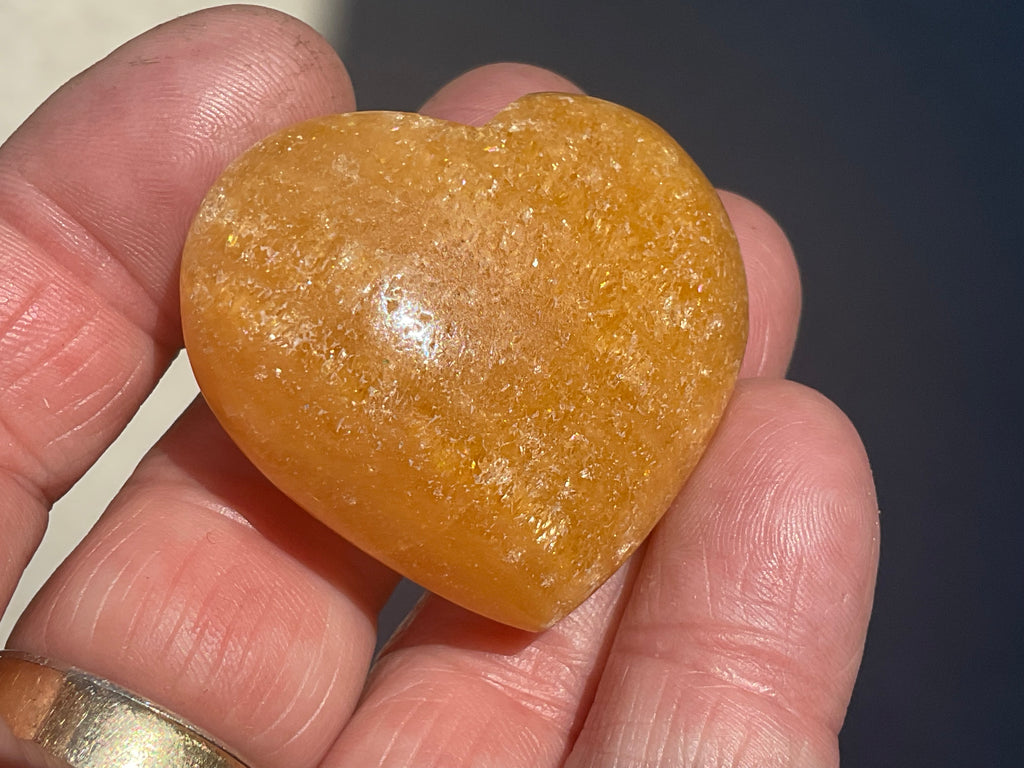 38g “Orange Fire” Calcite Heart 1B