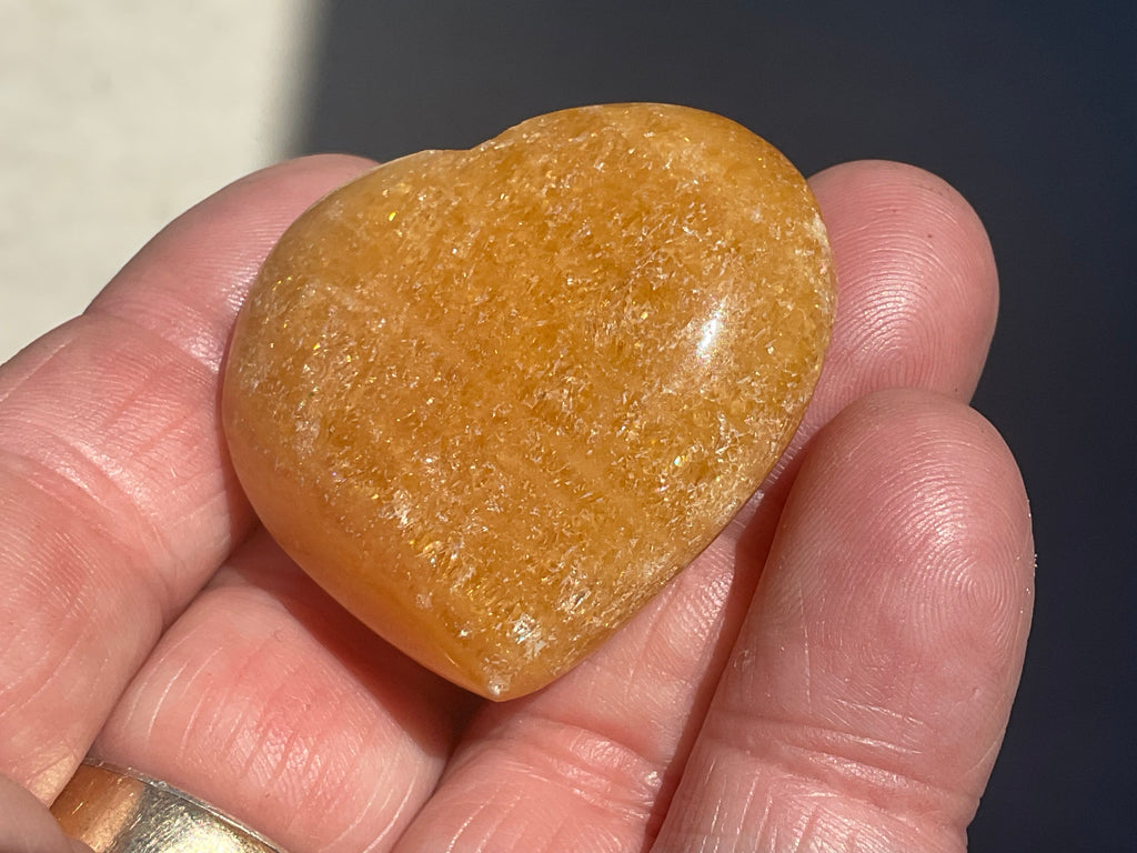 38g “Orange Fire” Calcite Heart 1B