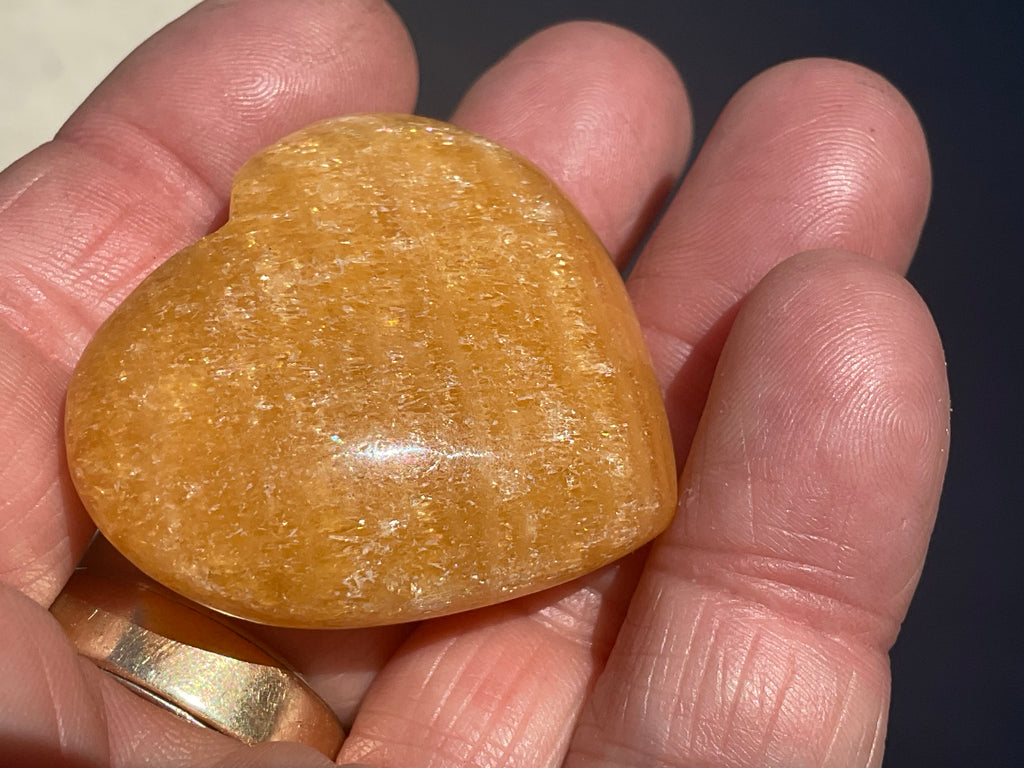 38g “Orange Fire” Calcite Heart 1B