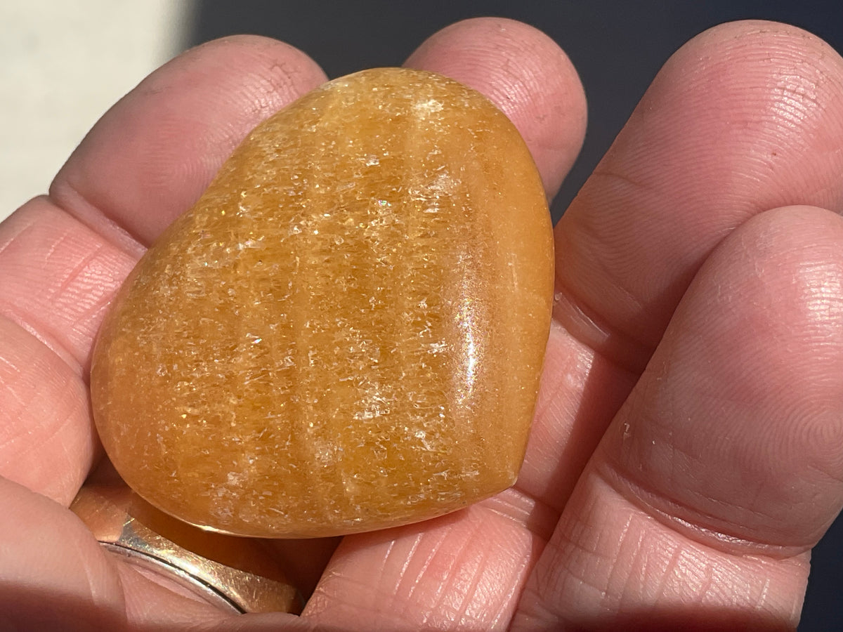 38g “Orange Fire” Calcite Heart 1B