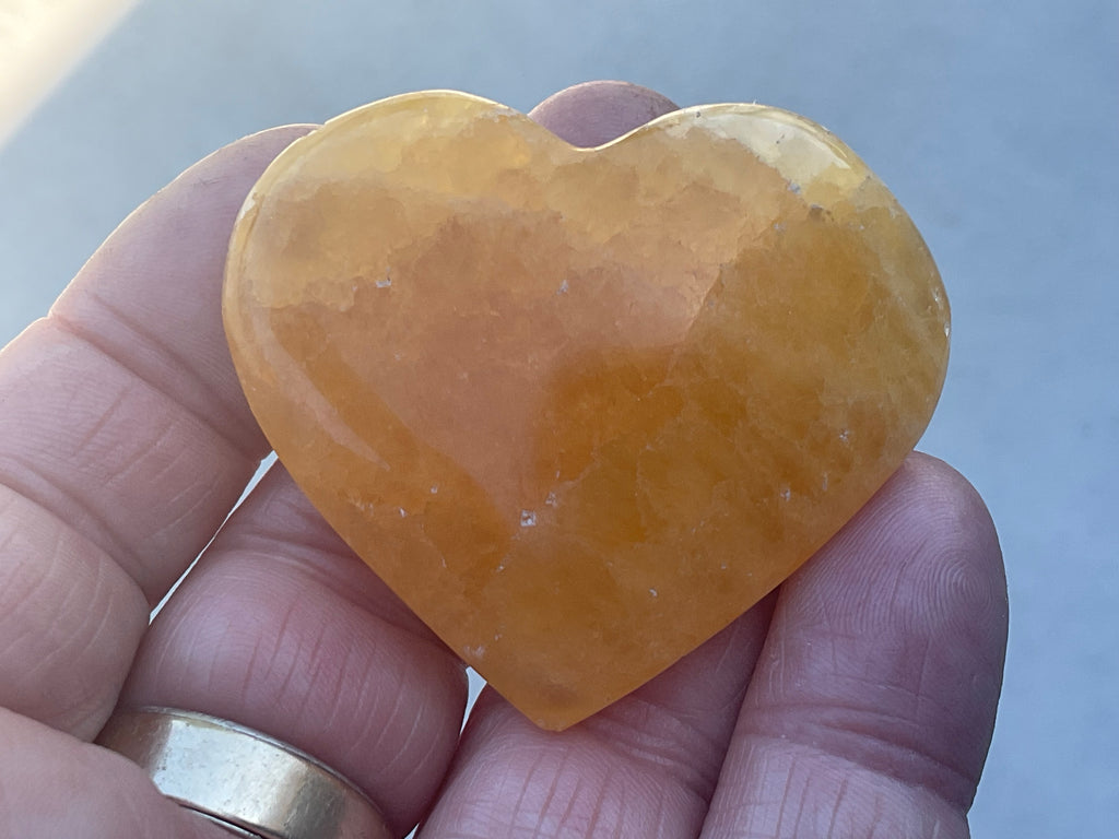 46g “Orange Fire” Calcite Heart 2A