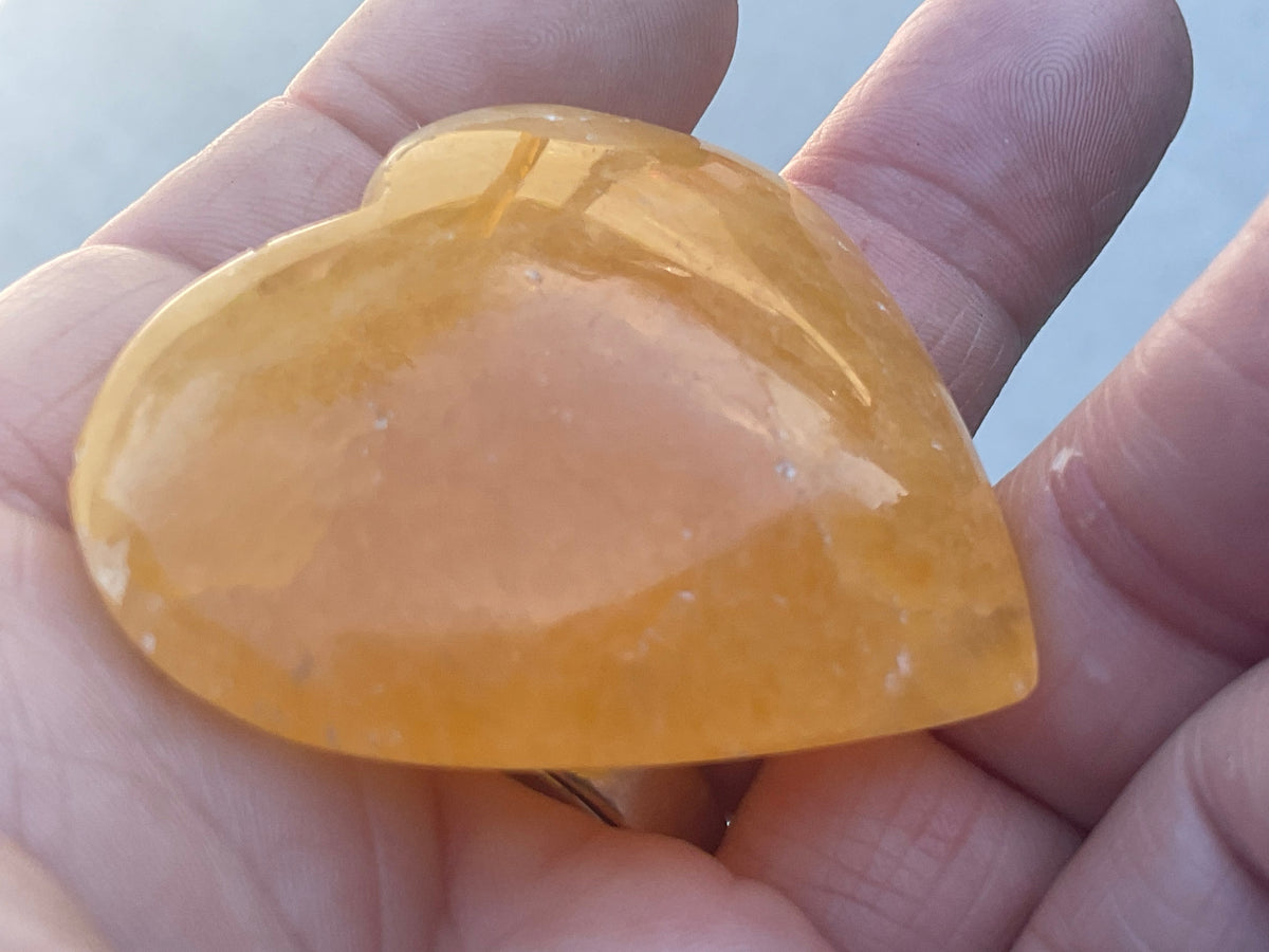 46g “Orange Fire” Calcite Heart 2A