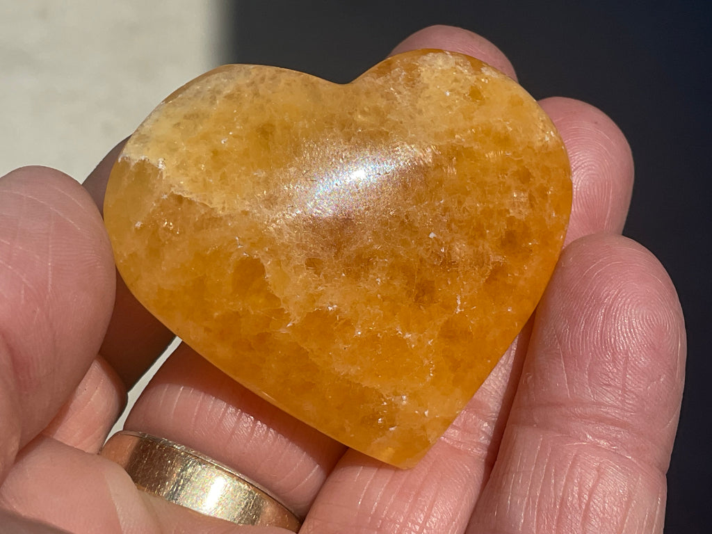 46g “Orange Fire” Calcite Heart 2A