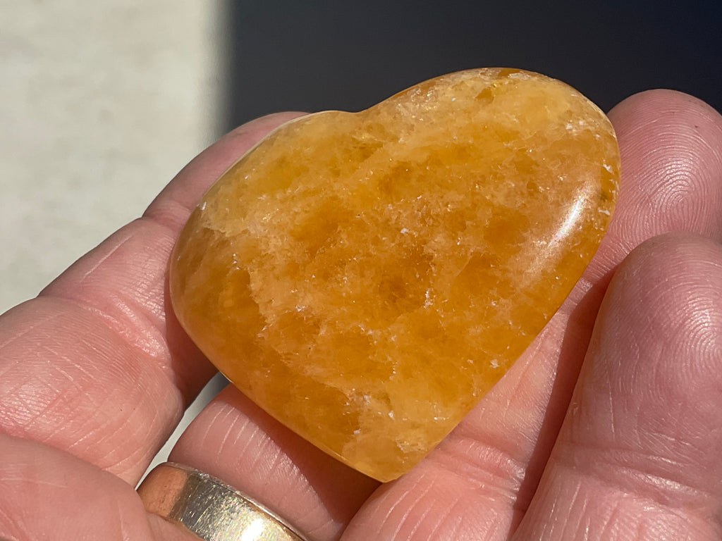 46g “Orange Fire” Calcite Heart 2A