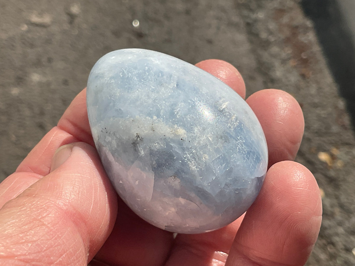 83g Pale Blue Calcite Egg 2C