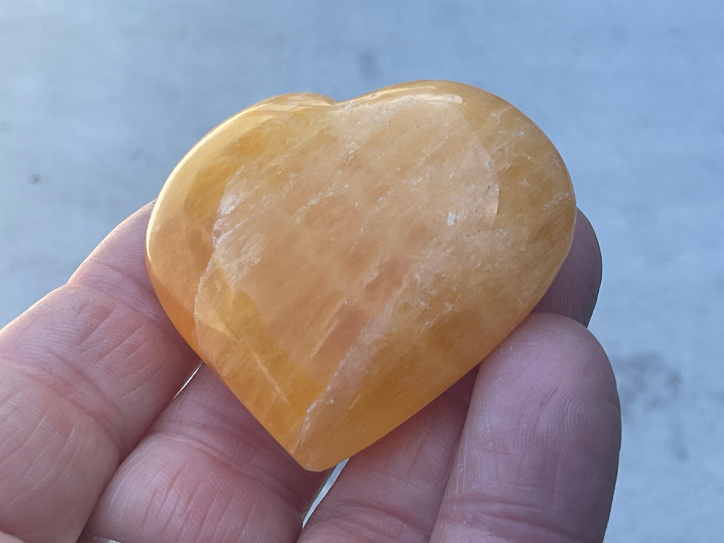 58g “Orange Fire” Calcite Heart 3A
