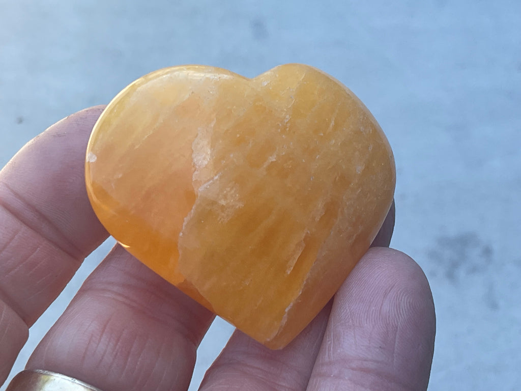58g “Orange Fire” Calcite Heart 3A