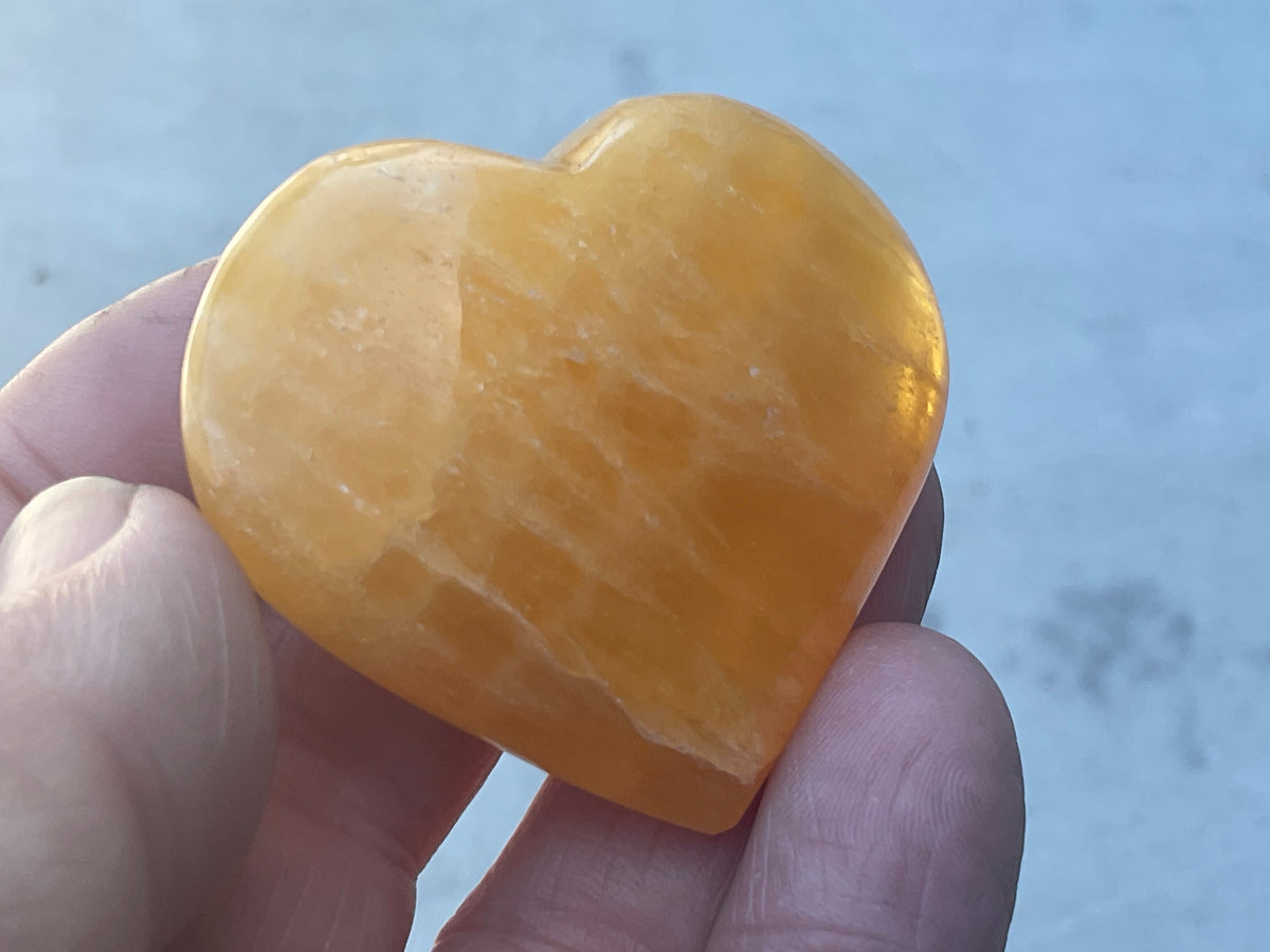 58g “Orange Fire” Calcite Heart 3A