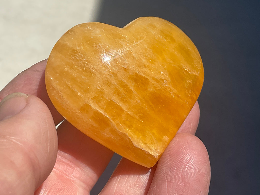 58g “Orange Fire” Calcite Heart 3A