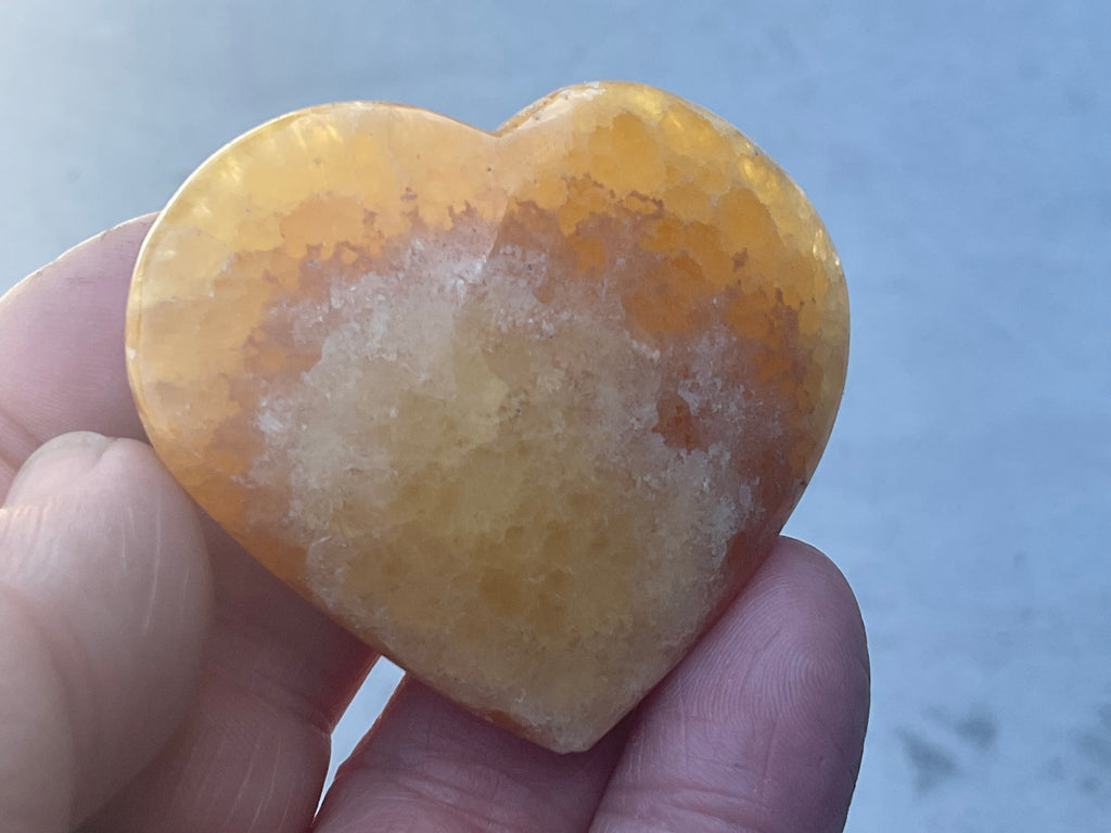 62g “Orange Fire” Calcite Heart 3B